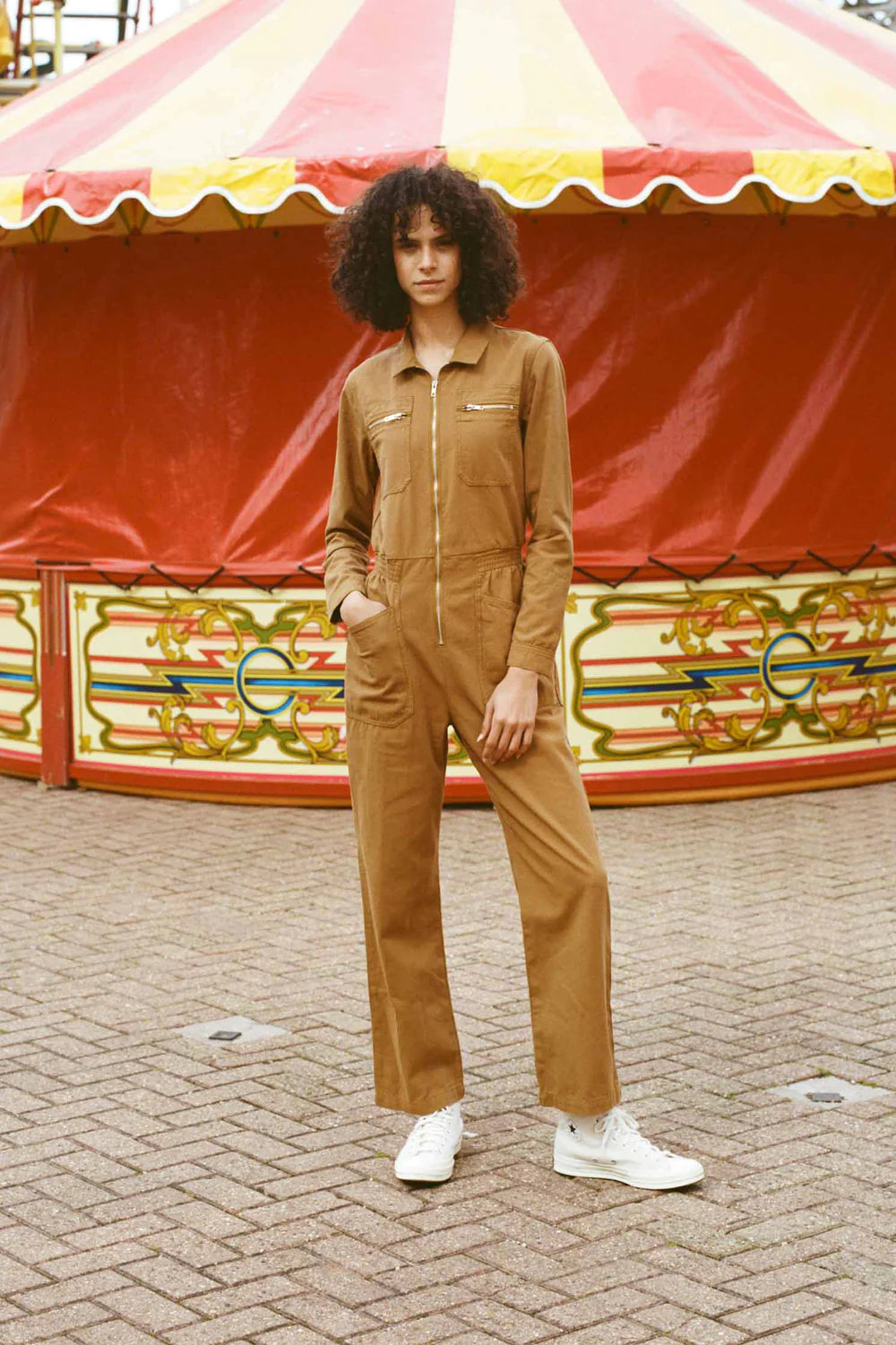 Danny Long Sleeve Boiler Suit Walnut