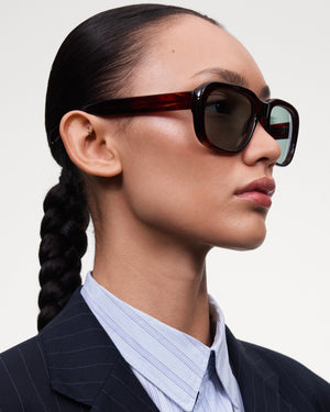 Louis Sunglasses, Red Tortoise/Green