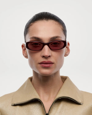 Dele Burgundy Sunglasses