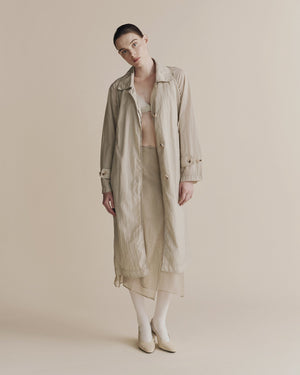 Semi Sheer Trench, Light Green