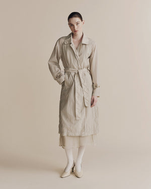 Semi Sheer Trench, Light Green