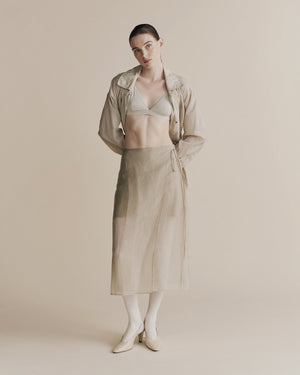 Semi Sheer Trench, Light Green