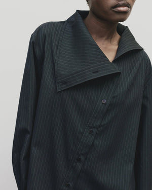 Asymmetric Striped Shirt, Navy