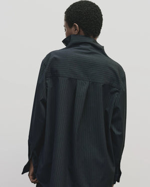 Asymmetric Striped Shirt, Navy