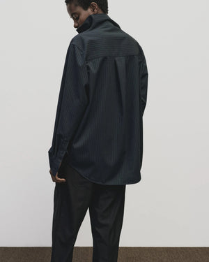 Asymmetric Striped Shirt, Navy