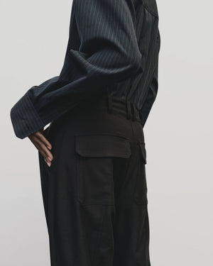 Asymmetric Striped Shirt, Navy