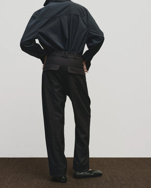 Asymmetric Striped Shirt, Navy