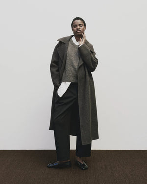 Handmade Belted Wool Coat, Brown