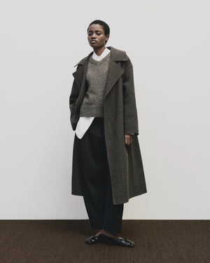 Handmade Belted Wool Coat, Brown