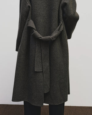 Handmade Belted Wool Coat, Brown