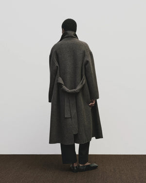 Handmade Belted Wool Coat, Brown