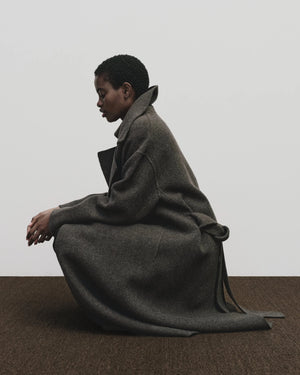 Handmade Belted Wool Coat, Brown