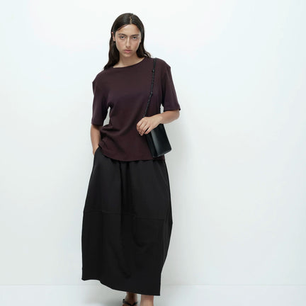 Balloon Midi Skirt, Black