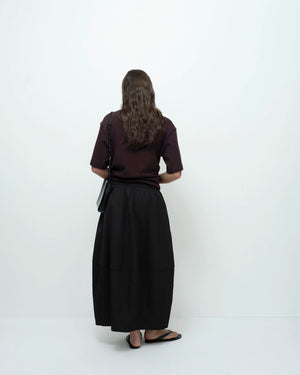 Balloon Midi Skirt, Black