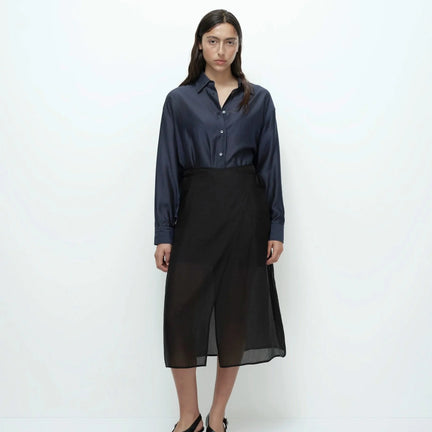 Organza Wrap Skirt, Black