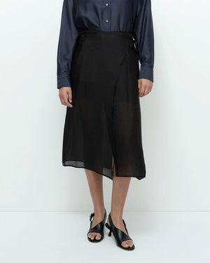 Organza Wrap Skirt, Black
