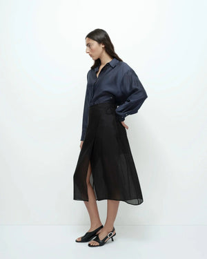 Organza Wrap Skirt, Black