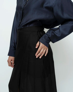 Organza Wrap Skirt, Black