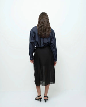 Organza Wrap Skirt, Black