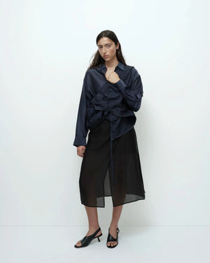 Organza Wrap Skirt, Black