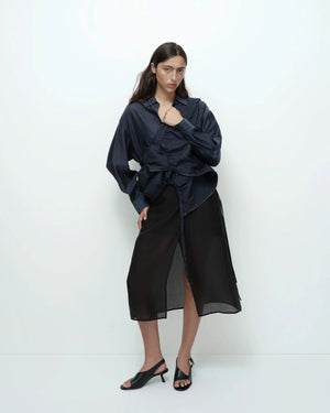 Organza Wrap Skirt, Black
