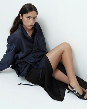 Organza Wrap Skirt, Black