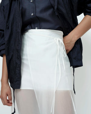 Organza Wrap Skirt, White