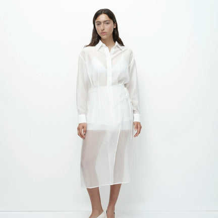 Semi Sheer Shirt, White