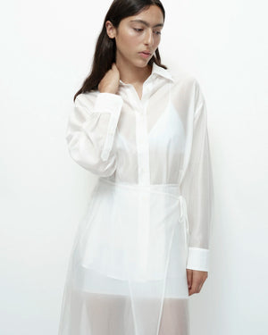 Organza Wrap Skirt, White