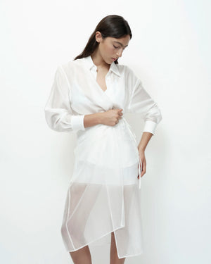 Organza Wrap Skirt, White