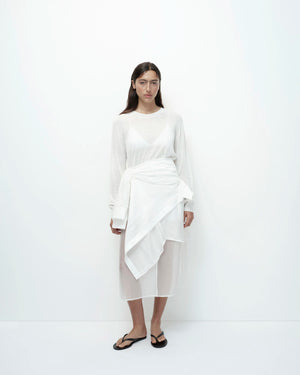 Organza Wrap Skirt, White