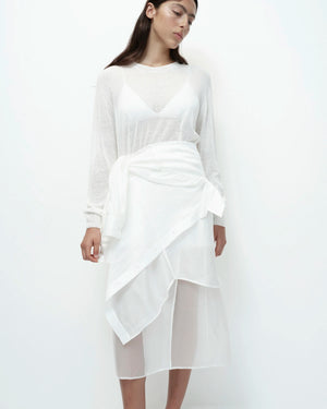 Organza Wrap Skirt, White