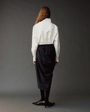 Asymmetric Draped Skirt, Navy