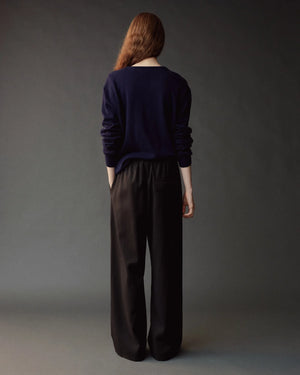 Cashmere Blend V Neck Knit, Navy