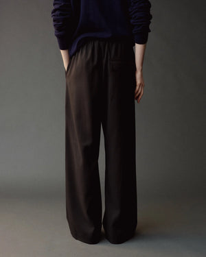 Wool Blend Drawstring Pant, Black