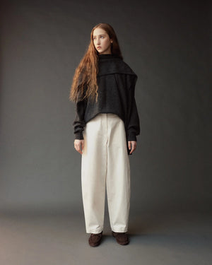 Wool Blend Knit Shawl, Charcoal O/S