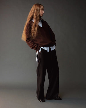 Wool Blend Drawstring Pant, Black