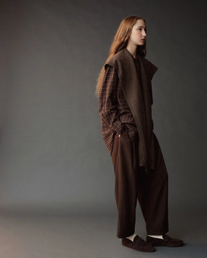 Wool Blend Knit Shawl, Light Brown O/S