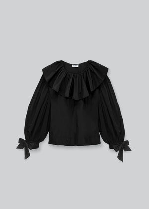 Ruffle Top Taffeta, Black