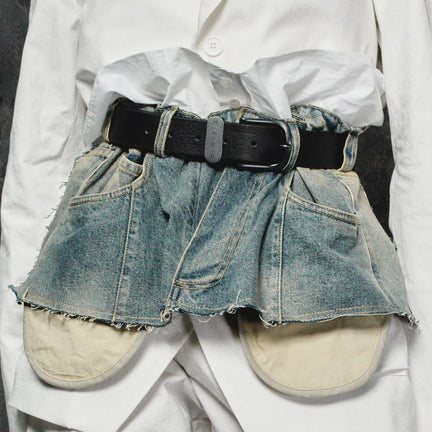 Apron w/ Shirt Jean Belt, Blue