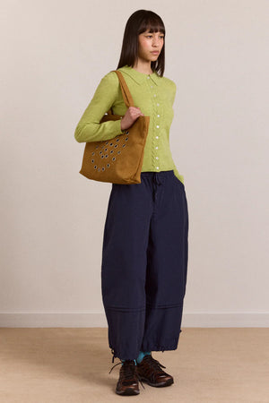 Rainey Swirl Eyelet Tote Bag, Toffee