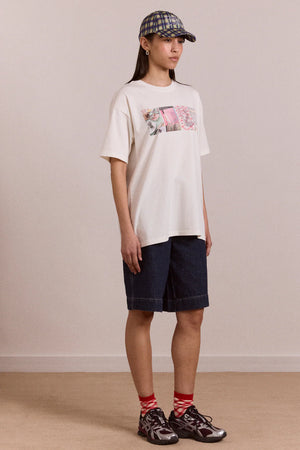 Slow Life Crossword Graphic Tee, Ecru