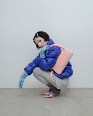 Short Stitch Gloves, Blue