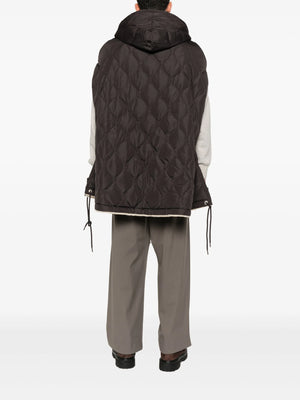 Military Down Cape,  Dark Chocolate/Beige OSFM