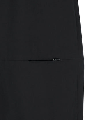 Curved Zip Banding Pants, Black