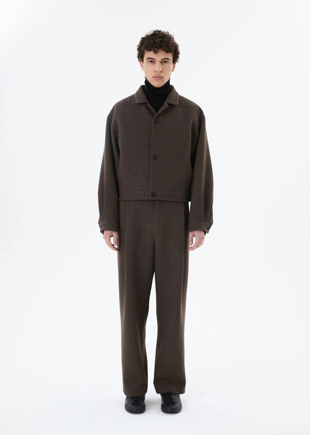 Wool Crop Jacket, Brown