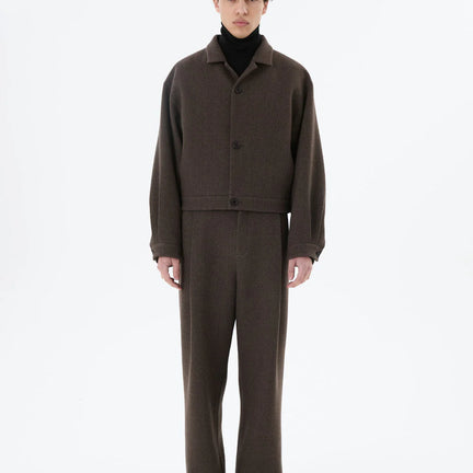 Wool Crop Jacket, Brown