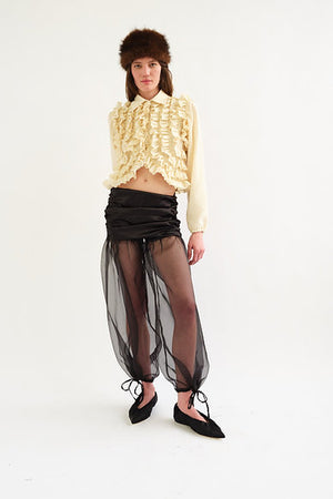 Martineta Ruffle Blouse, Cream