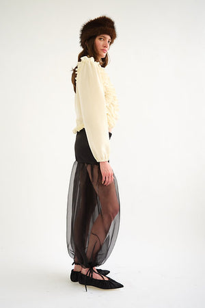 Martineta Ruffle Blouse, Cream