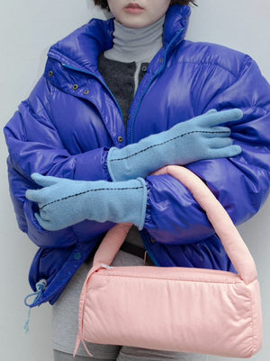 Short Stitch Gloves, Blue